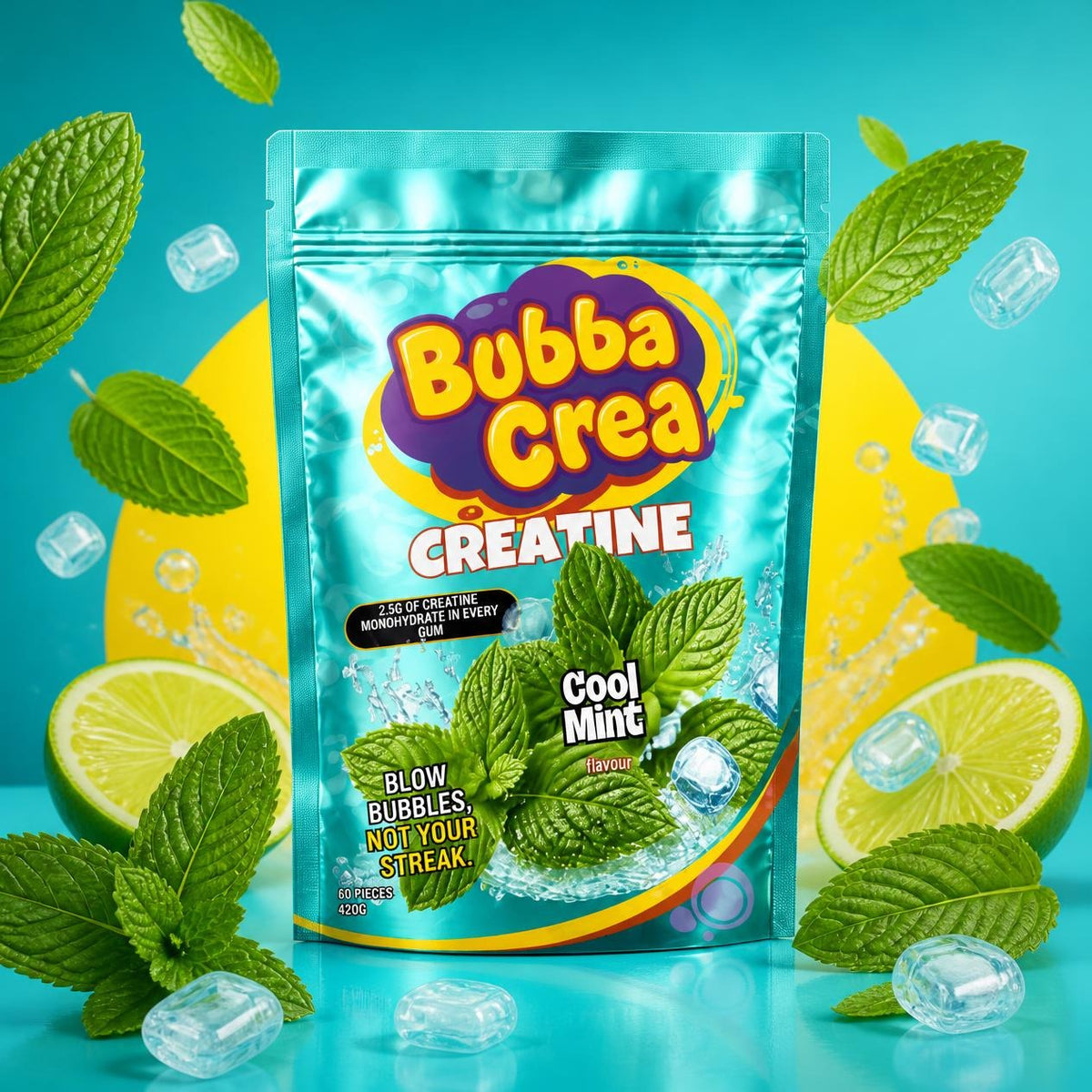 Bubbacrea Cool Mint Creatine Gum