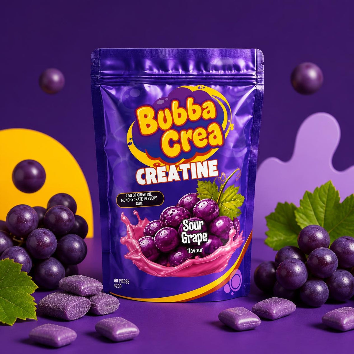 Bubbacrea Sour Grape Creatine Gum